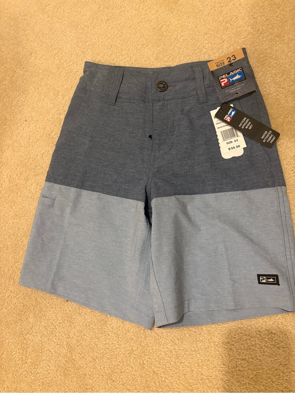 Pelagic Two-Tone Navy and Light Blue Men's Hybrid Shorts